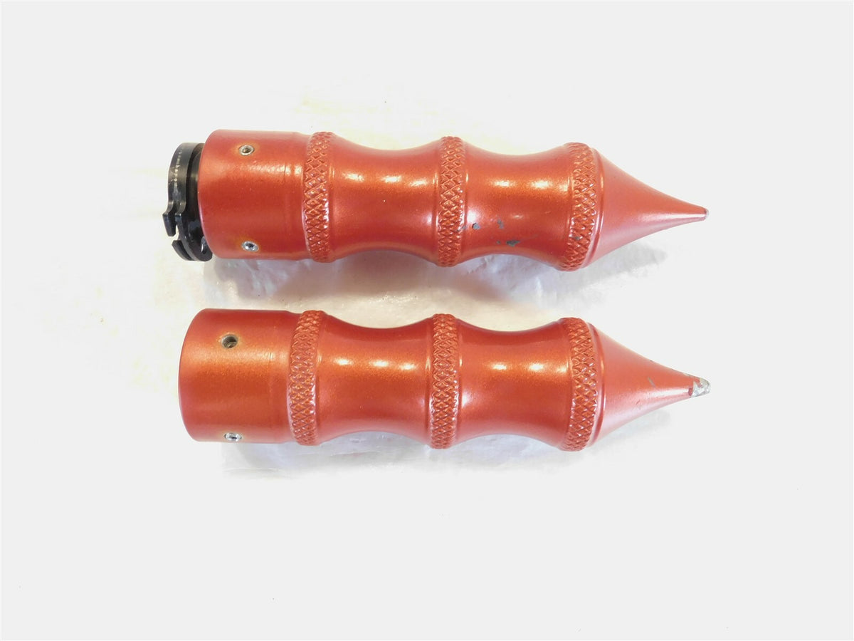 06 Vulcan 900 Classic Red Left & Right Handlebar Handle Bar Throttle Grip Tubes - C3 Cycle