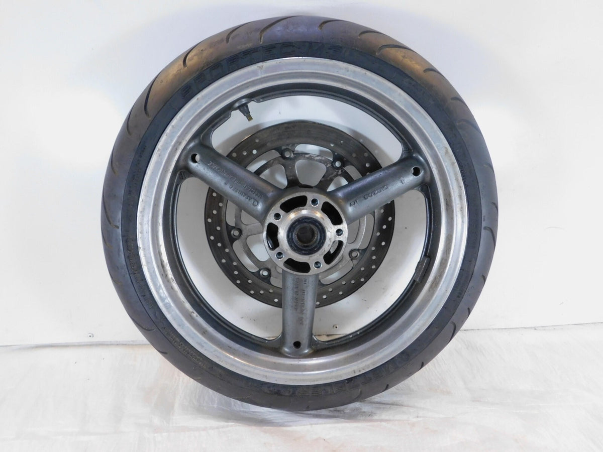 1996-1999 Suzuki GSX-R600 GSXR750 GSX-R750 Gray Front Wheel Rim & Brake Rotor - C3 Cycle