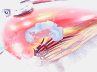 85-90 Harley Davidson Softail FXSTC Custom Left Right Red Fuel Gas Petrol Tanks