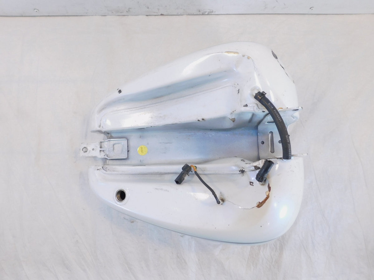 Harley Davidson Softail Heritage Classic & Fat Boy White Fuel Gas Tank - Dented - C3 Cycle