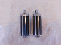 Pair Harley Touring FXR Dyna Sportster & Softail Black ISO Peg Footpeg Footrests - C3 Cycle