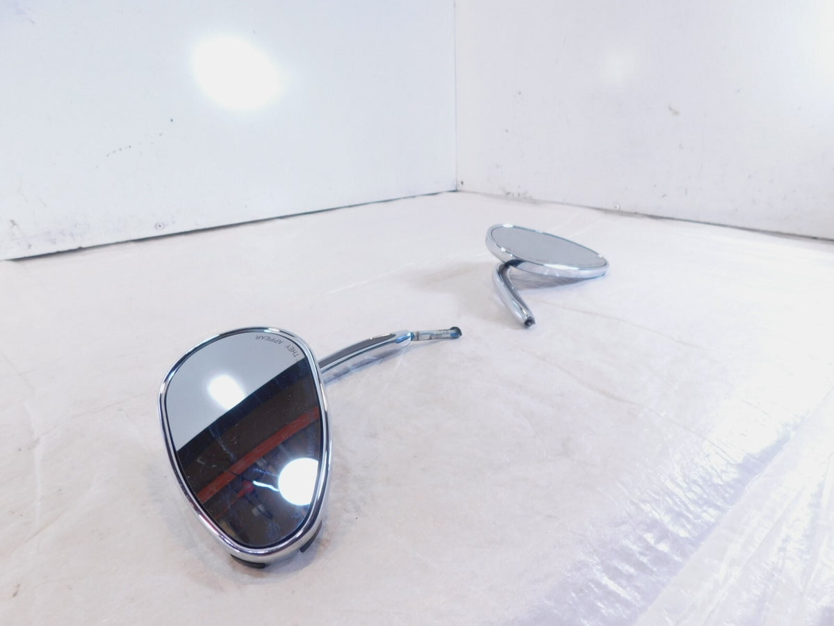 Harley Davidson FXR Softail Dyna Sportster Left/Right Chrome Rear View Mirrors - C3 Cycle
