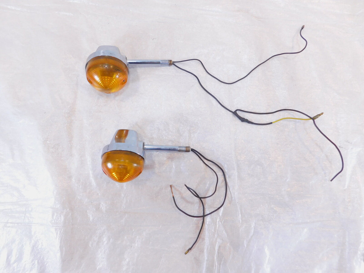 1977 77 Honda CB550 CB550K 550 Chrome Rear Turn Signal Indicator Flasher Lights - C3 Cycle