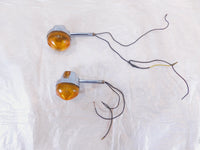 1977 77 Honda CB550 CB550K 550 Chrome Rear Turn Signal Indicator Flasher Lights - C3 Cycle