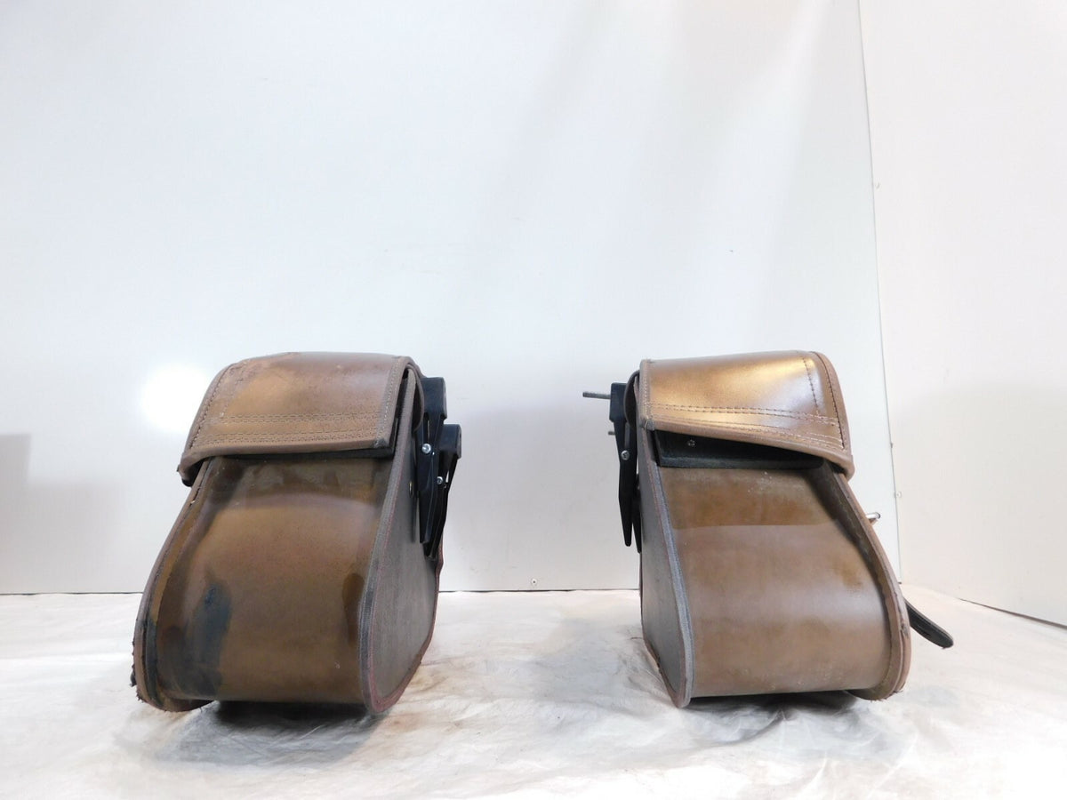 2004-2012 Victory Kingpin Viking Brown Left & Right Saddlebags Side Bags - Torn - C3 Cycle