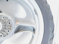 2002 MZ Skorpion Tour MZ660 660cc Cast Silver Rear Wheel Rim 17"x4" -Bent - C3 Cycle