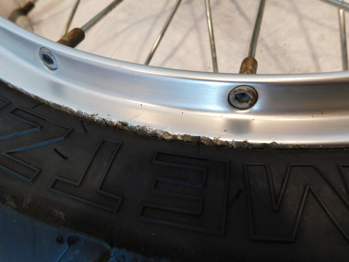 2001-2007 Aprilia ETV1000 Caponord 1000 Silver 19" Spoked Front Wheel Rim & Hub - C3 Cycle