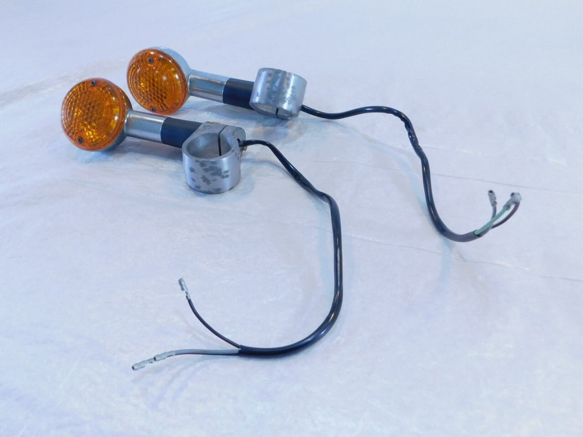 1986-2003 Suzuki Savage 650 LS650 Front Indicator Turn Signal Lights & Mounts - C3 Cycle