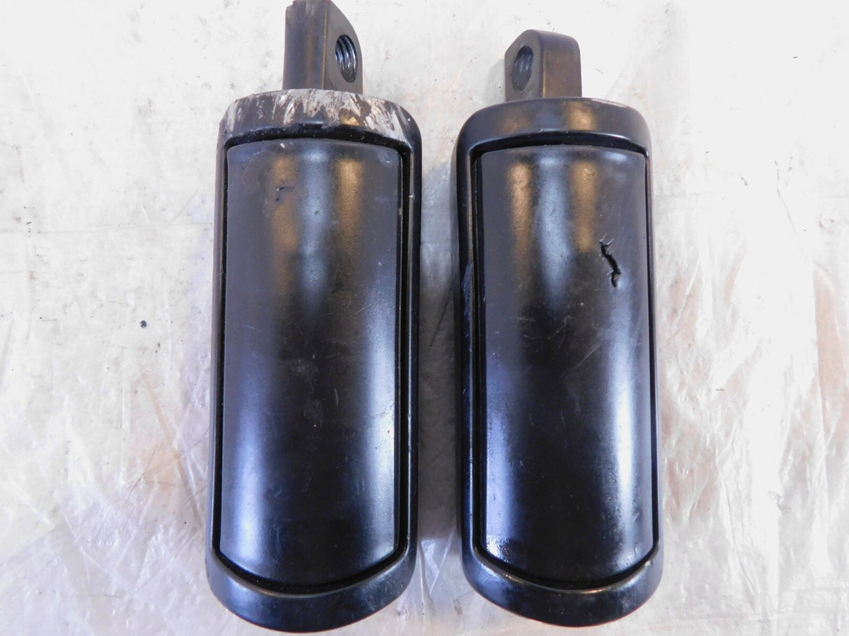 Harley Davidson FXR Dyna Sportster & Softail Black Skull Footrest Footpeg Pegs - C3 Cycle