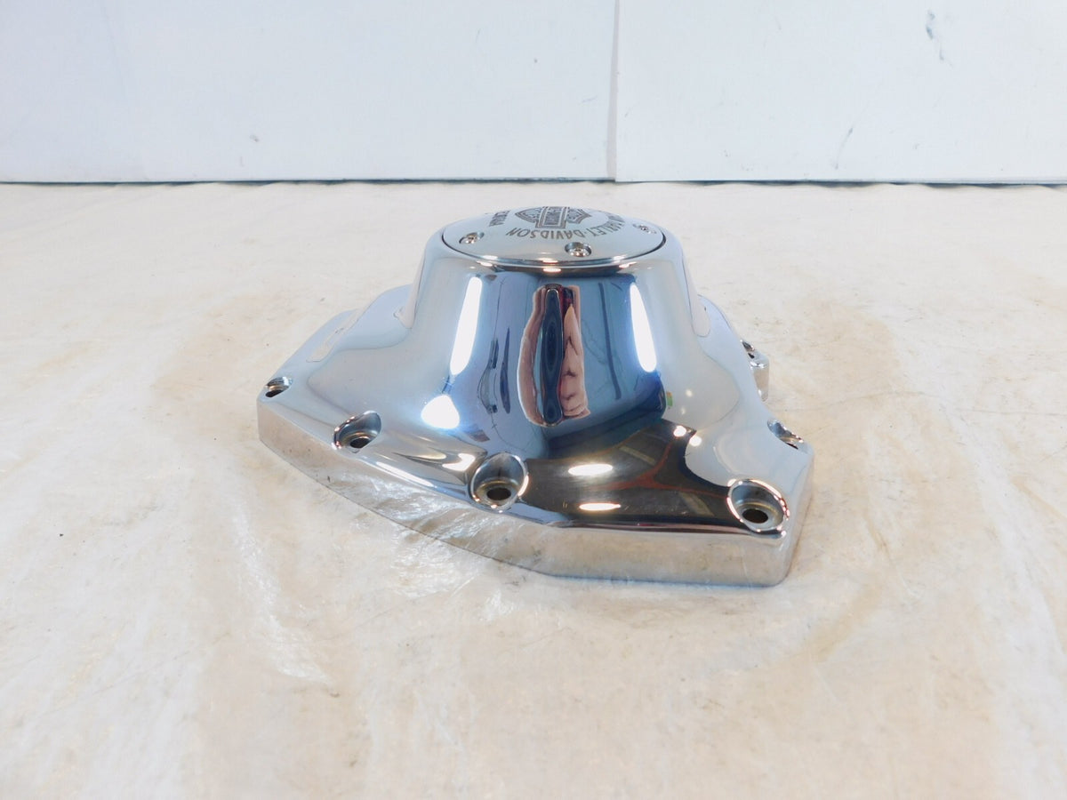 Harley Twin Cam Touring Softail Dyna Chrome Logo Right Engine Cam Gear Cover - C3 Cycle