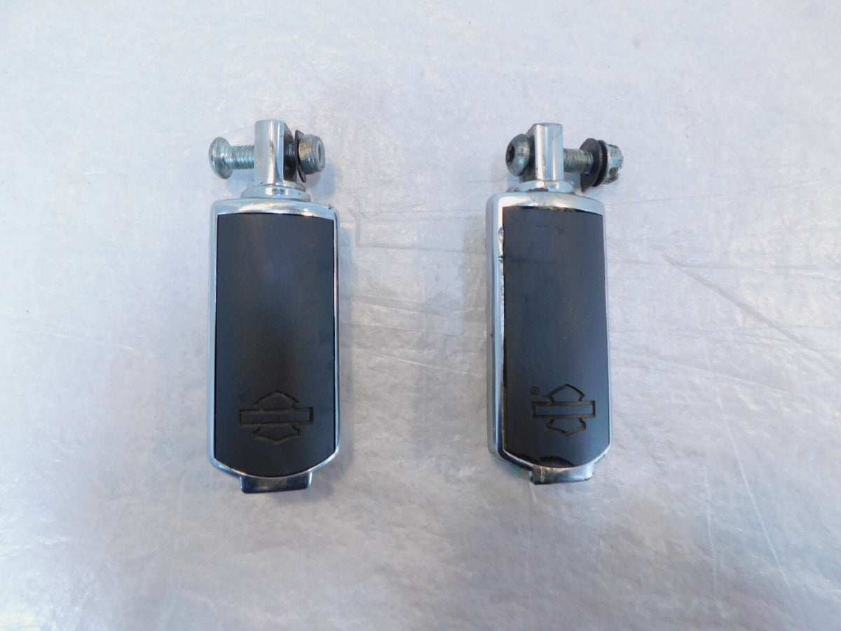 Harley Touring FXR Dyna Sportster & Softail Black & Chrome Footpegs Footrests - C3 Cycle