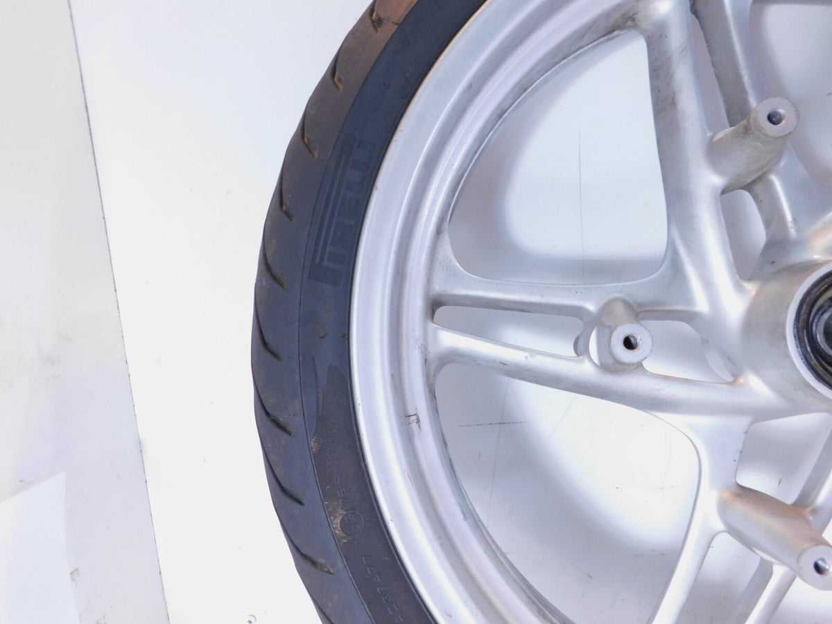 2000-2006 BMW R1150R R1150RS R1150RT Silver Front Wheel Rim & Tire 3.5x17"  Bent - C3 Cycle