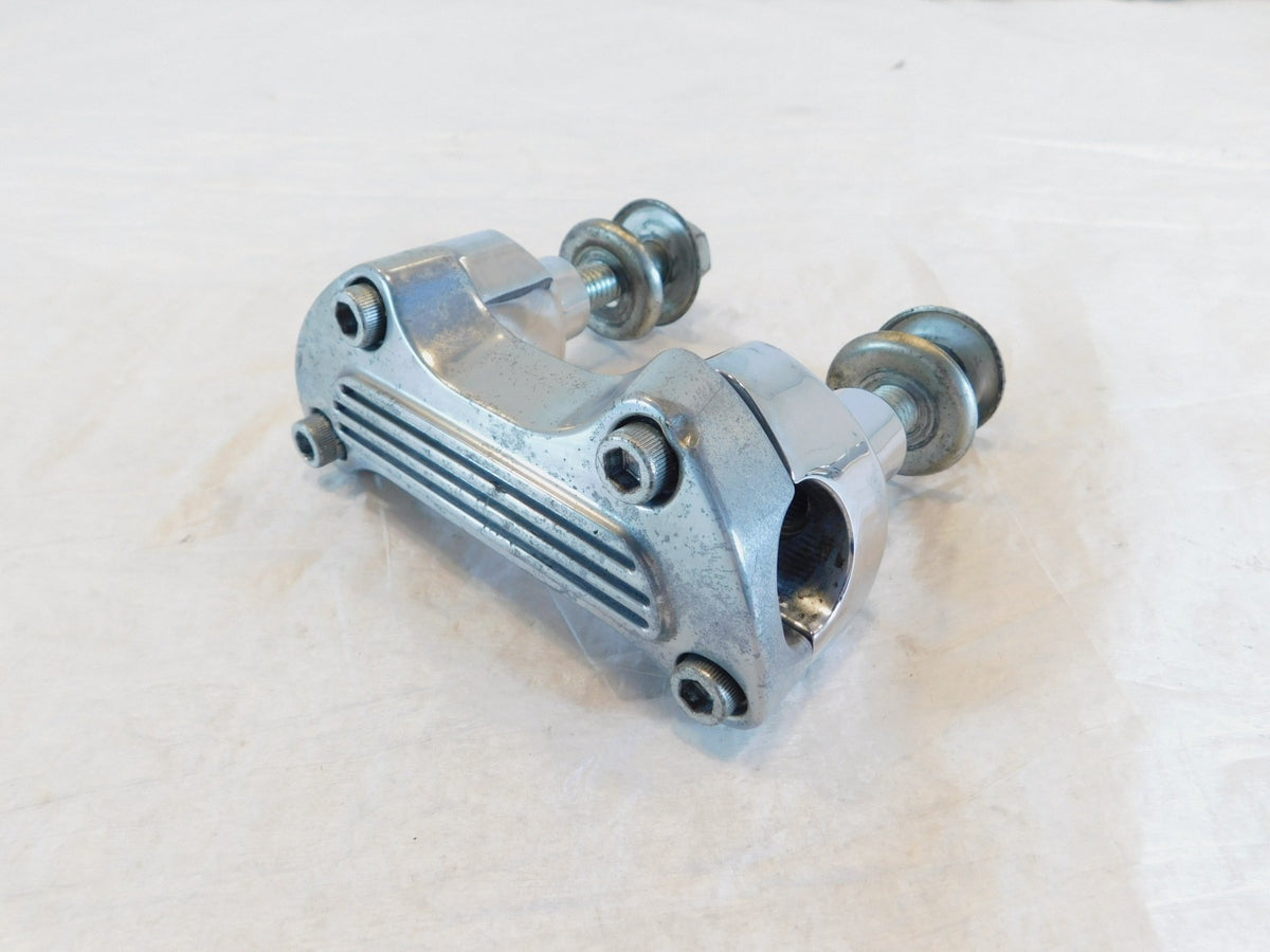 2004 Harley Davidson Dyna FXDL Low Rider Chrome Handlebar Mount Clamp Brackets - C3 Cycle