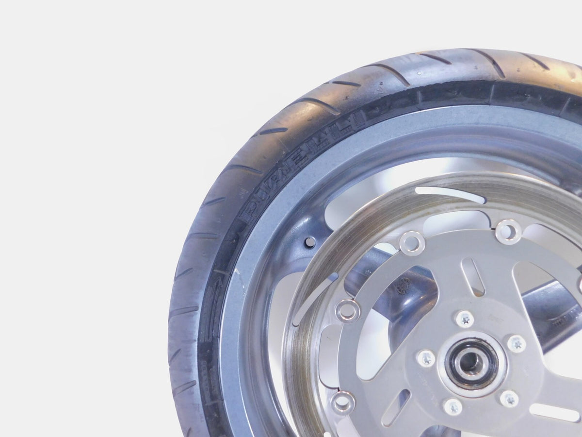 1999-2001 Buell X1 Lightning & M2 Cyclone Gray Grey Cast Front Wheel Rim & Tire - C3 Cycle
