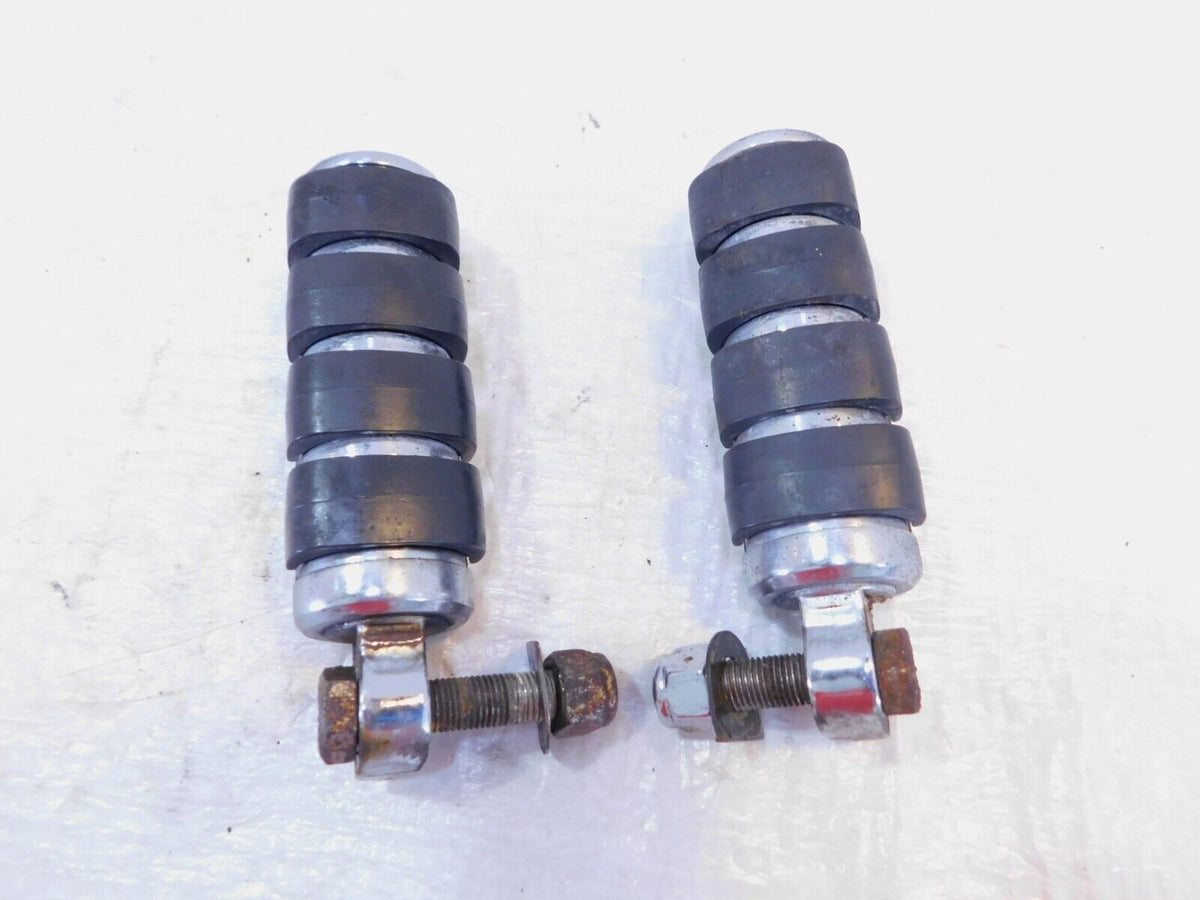 Harley Touring FXR Dyna Sportster Softail ISO Chrome & Rubber Footpegs Footrests - C3 Cycle