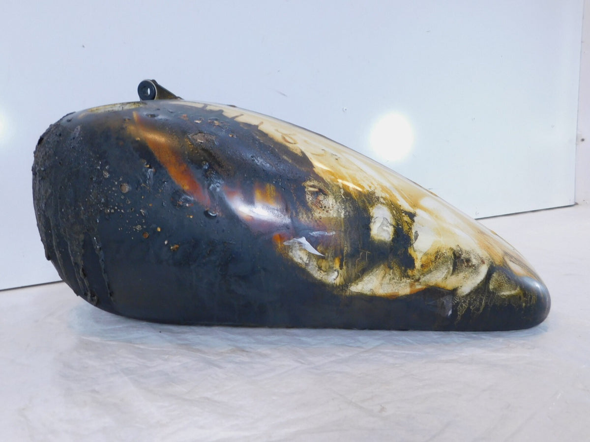 03 2003 Indian Gilroy Scout Left Side Fuel Gas Petrol Tank White- Rusty - C3 Cycle