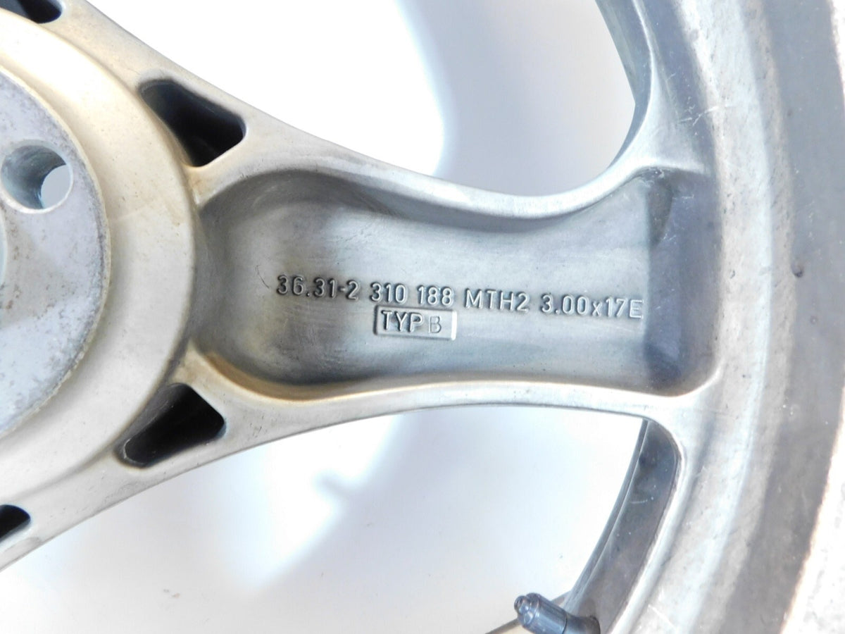 1984-1996 BMW K75 K75C K75S K75RT K100 Silver Cast Rear Wheel Rim & Tire - 3x17" - C3 Cycle