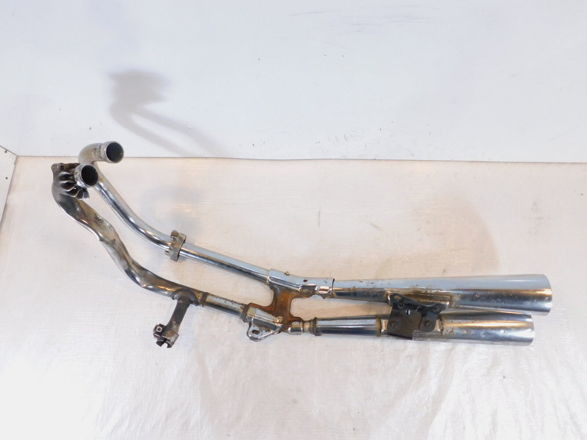 Honda CB1000 Chrome Rear Engine Right Exhaust Header Pipes & Mufflers -Damaged - C3 Cycle