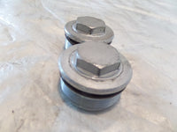 2017 17 Royal Enfield Continental GT 535 Silver Front Fork Tube Bolt Plug Caps - C3 Cycle