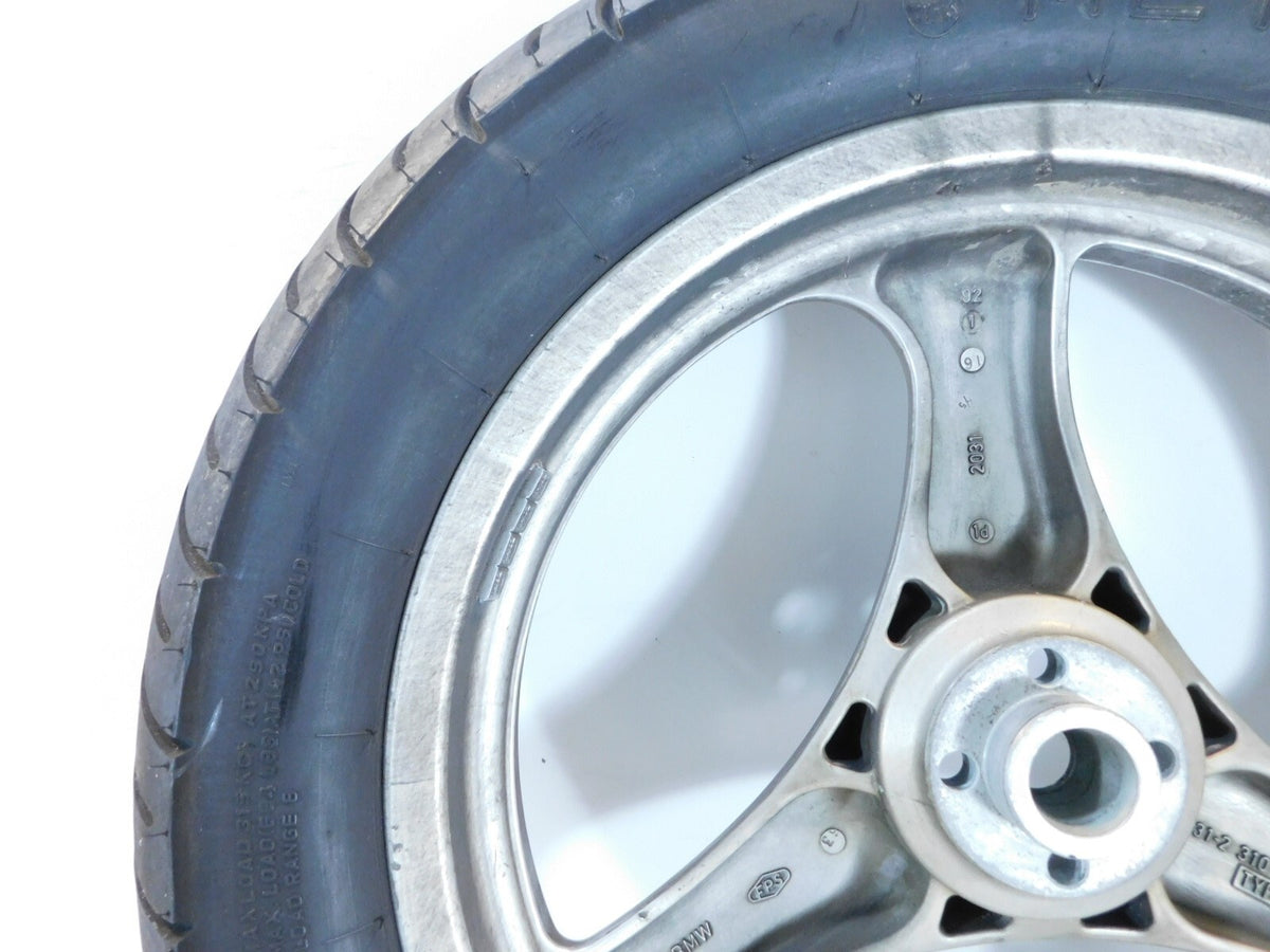 1984-1996 BMW K75 K75C K75S K75RT K100 Silver Cast Rear Wheel Rim & Tire - 3x17" - C3 Cycle