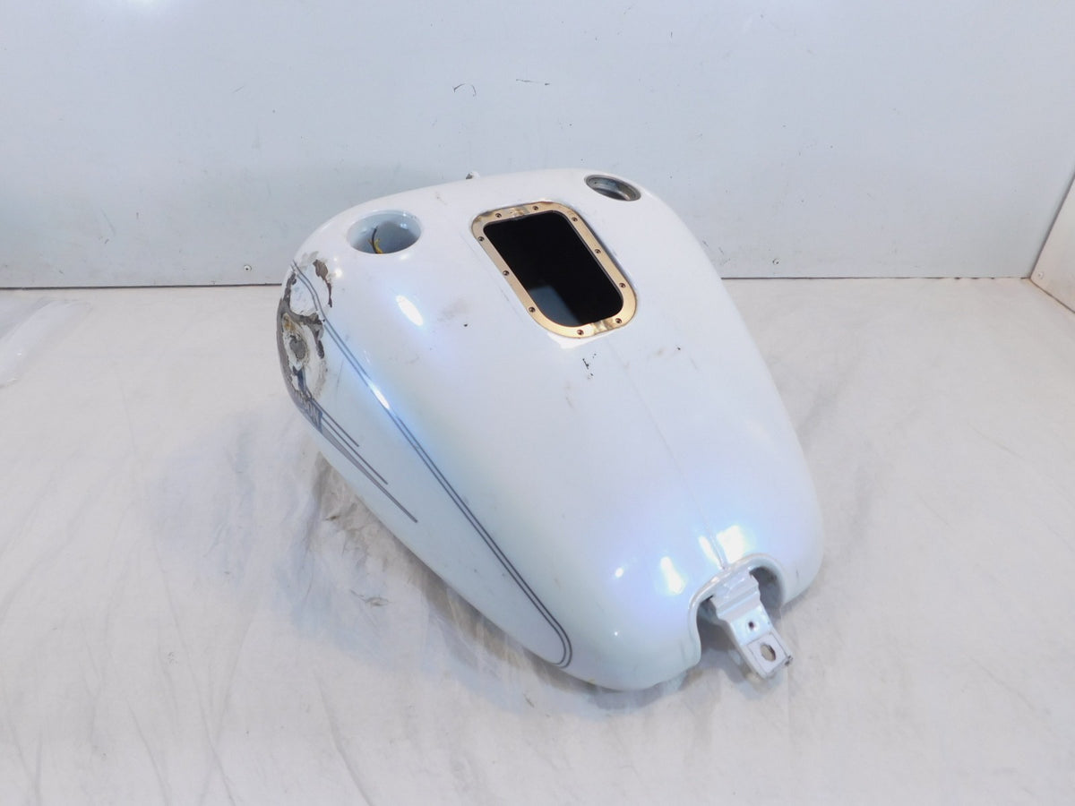 Harley Davidson Softail Heritage Classic & Fat Boy White Fuel Gas Tank - Dented - C3 Cycle
