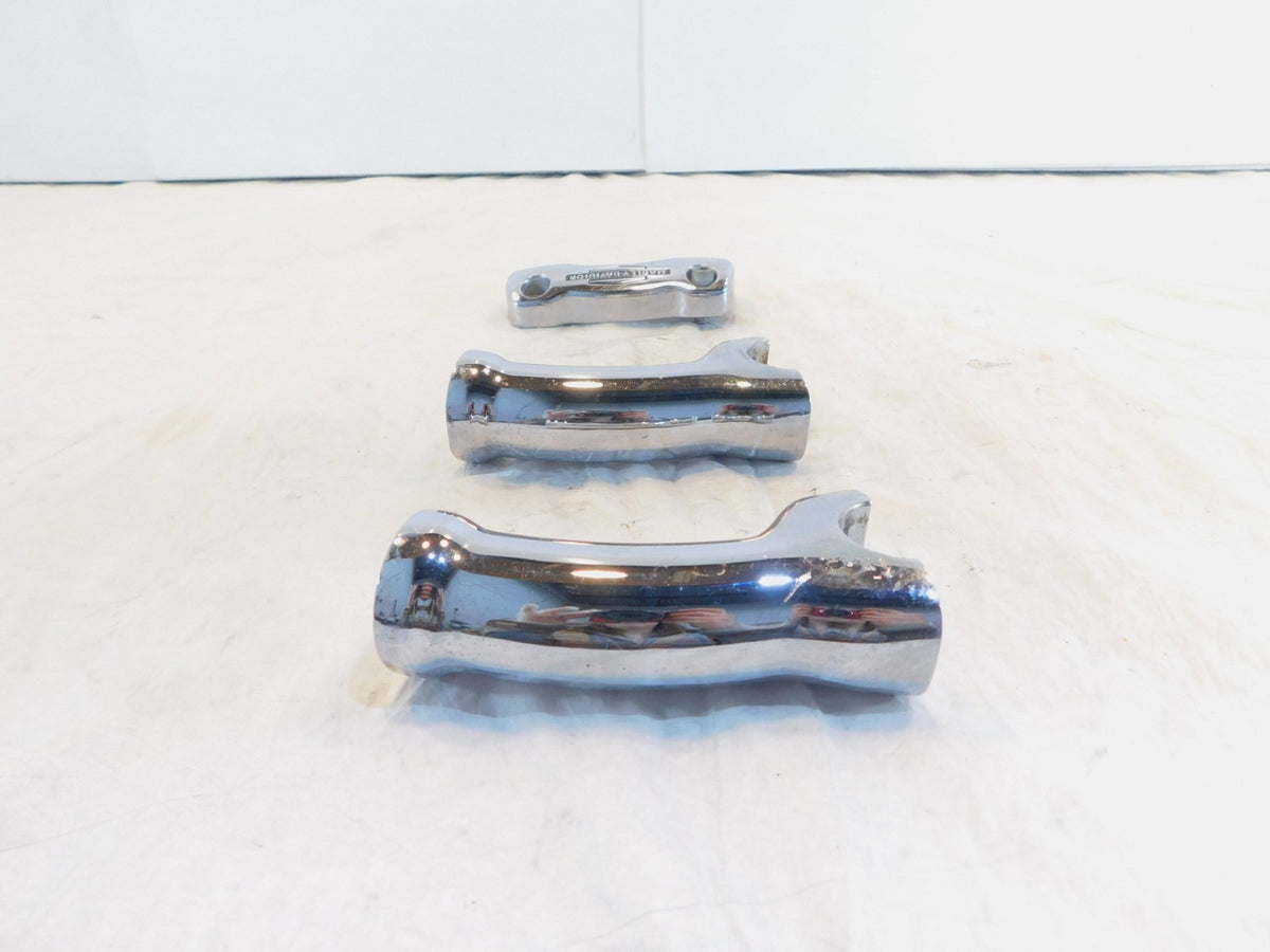 2005-2012 Harley Davidson Softail FLSTN Deluxe Chrome Handlebar Riser Brackets - C3 Cycle