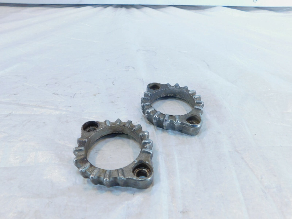 (2) Yamaha XS750 Special XS850 Exhaust Header Pipe Nut Ring Flange Mounts