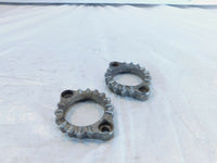 (2) Yamaha XS750 Special XS850 Exhaust Header Pipe Nut Ring Flange Mounts
