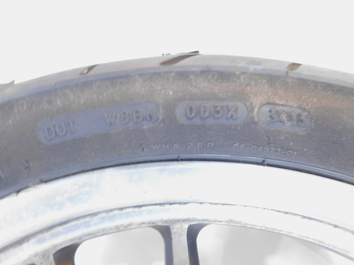 2008-2012 Harley Davidson Dyna Low Rider FXDL Silver Cast Front Rim Wheel - BENT - C3 Cycle