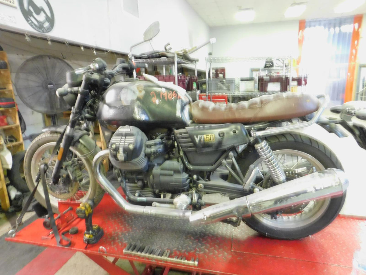 Moto Guzzi V7 III Anniversario Special 750 Rear Exhaust System Pipe Mufflers - C3 Cycle