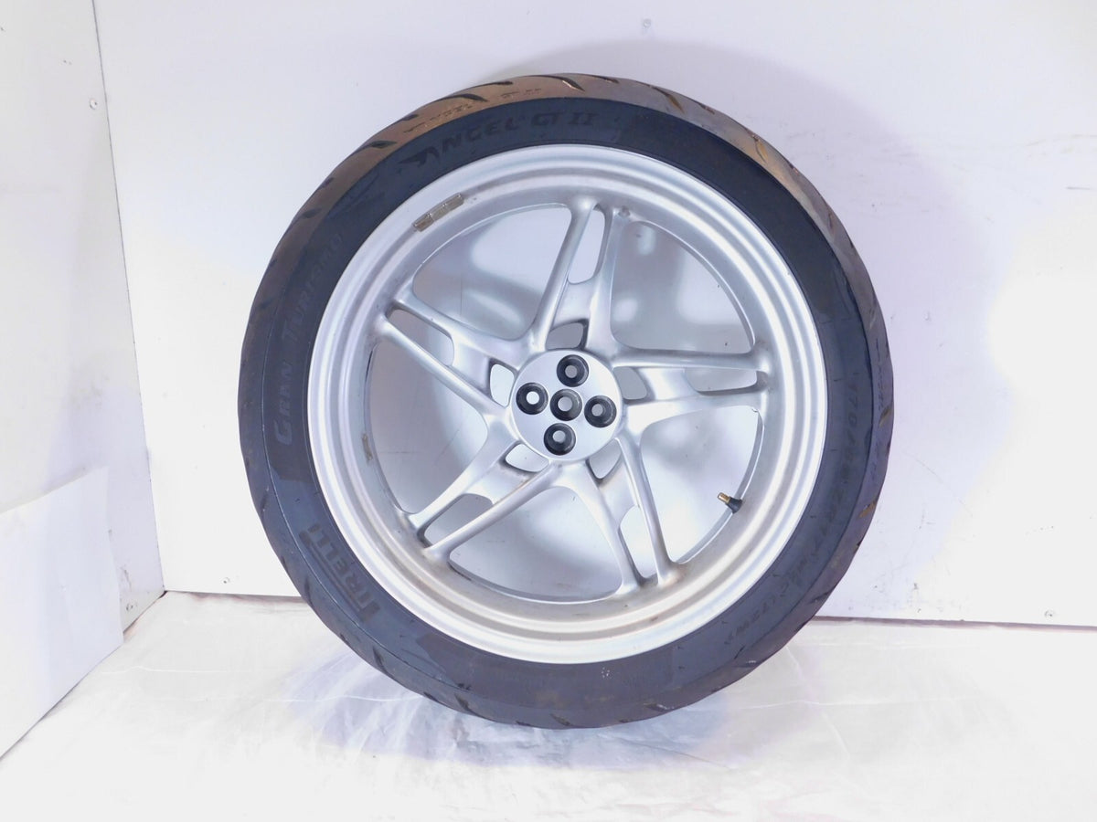 BMW R1100S R1150R R1150RS R1150RT Silver Rear Wheel Rim w/ Tire 5x17" - Bent - C3 Cycle
