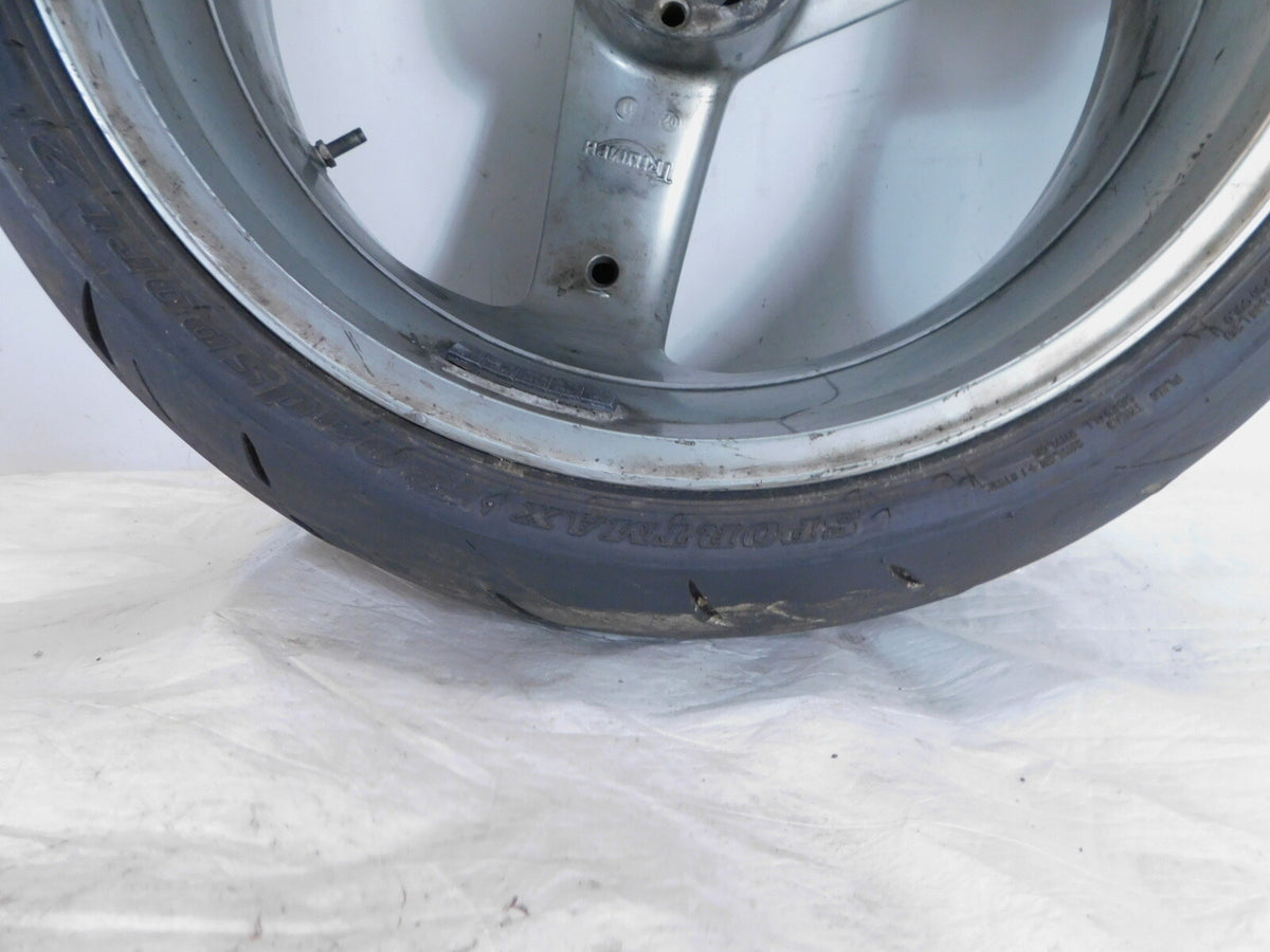 Triumph Daytona 955i & Speed Triple Sprint Silver Rear Wheel Rim & Tire T2015213 - C3 Cycle