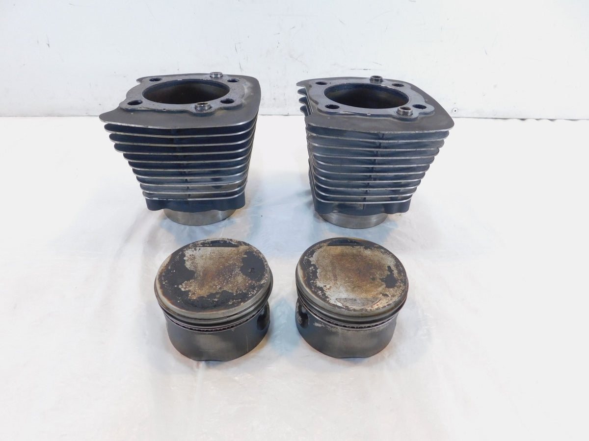 Pair Harley Sportster 1200 Black Engine Cylinder Barrel Jugs & Pistons - Rust - C3 Cycle