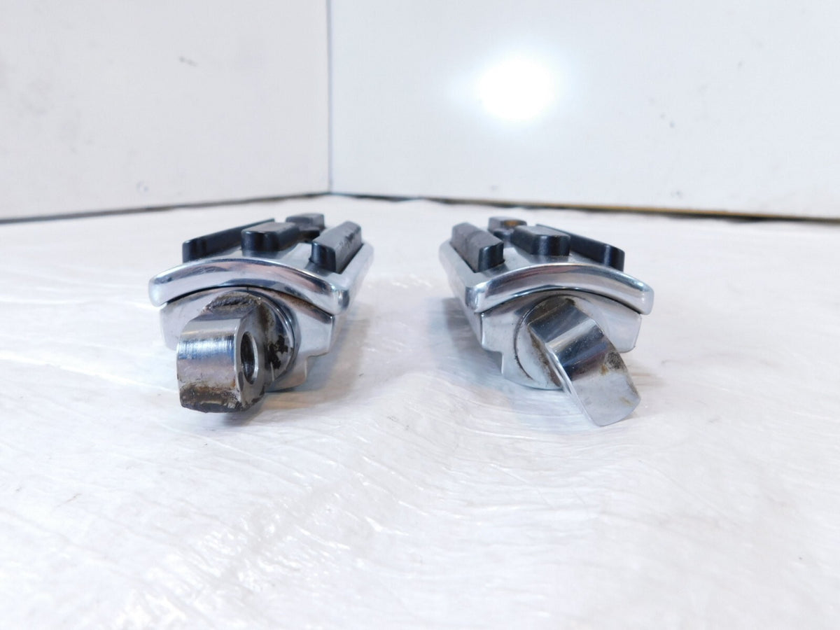 Harley Touring FXR Dyna Sportster & Softail Chrome & Rubber Footpegs Footrests - C3 Cycle