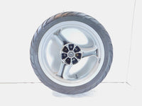 2002 MZ Skorpion Tour MZ660 660cc Cast Silver Rear Wheel Rim 17"x4" -Bent - C3 Cycle