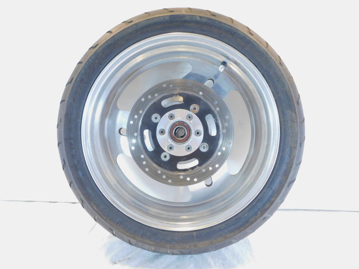 1995 & 1996 Buell M2 Thunderbolt Marchesini Silver Rear Wheel Rim & Tire - C3 Cycle