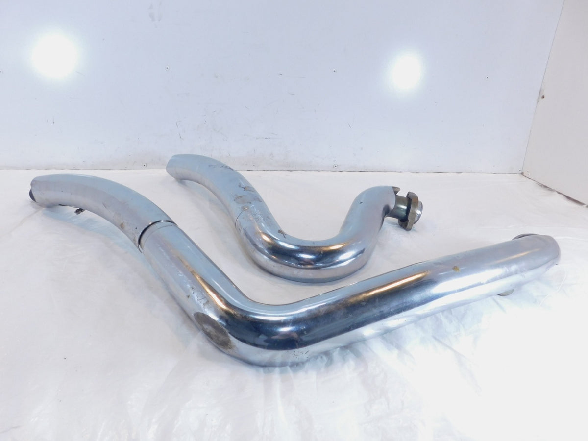Harley Davidson Dyna Vance & Hines Chrome Engine Exhaust System Header Pipes - C3 Cycle