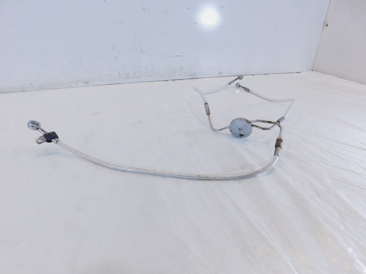 Harley Davidson Sportster XL 1200 Sport 1200S Chrome Dual Disc Front Brake Line - C3 Cycle