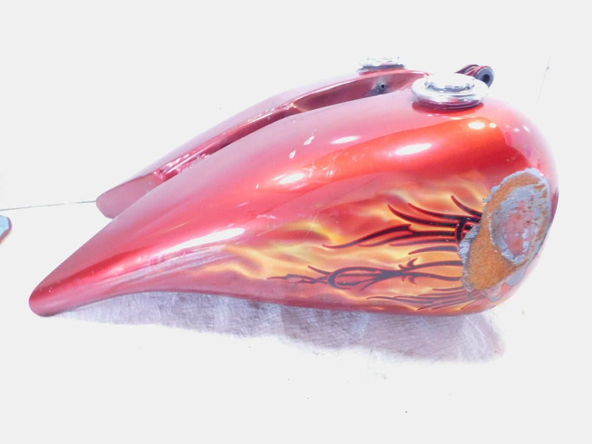 85-90 Harley Davidson Softail FXSTC Custom Left Right Red Fuel Gas Petrol Tanks