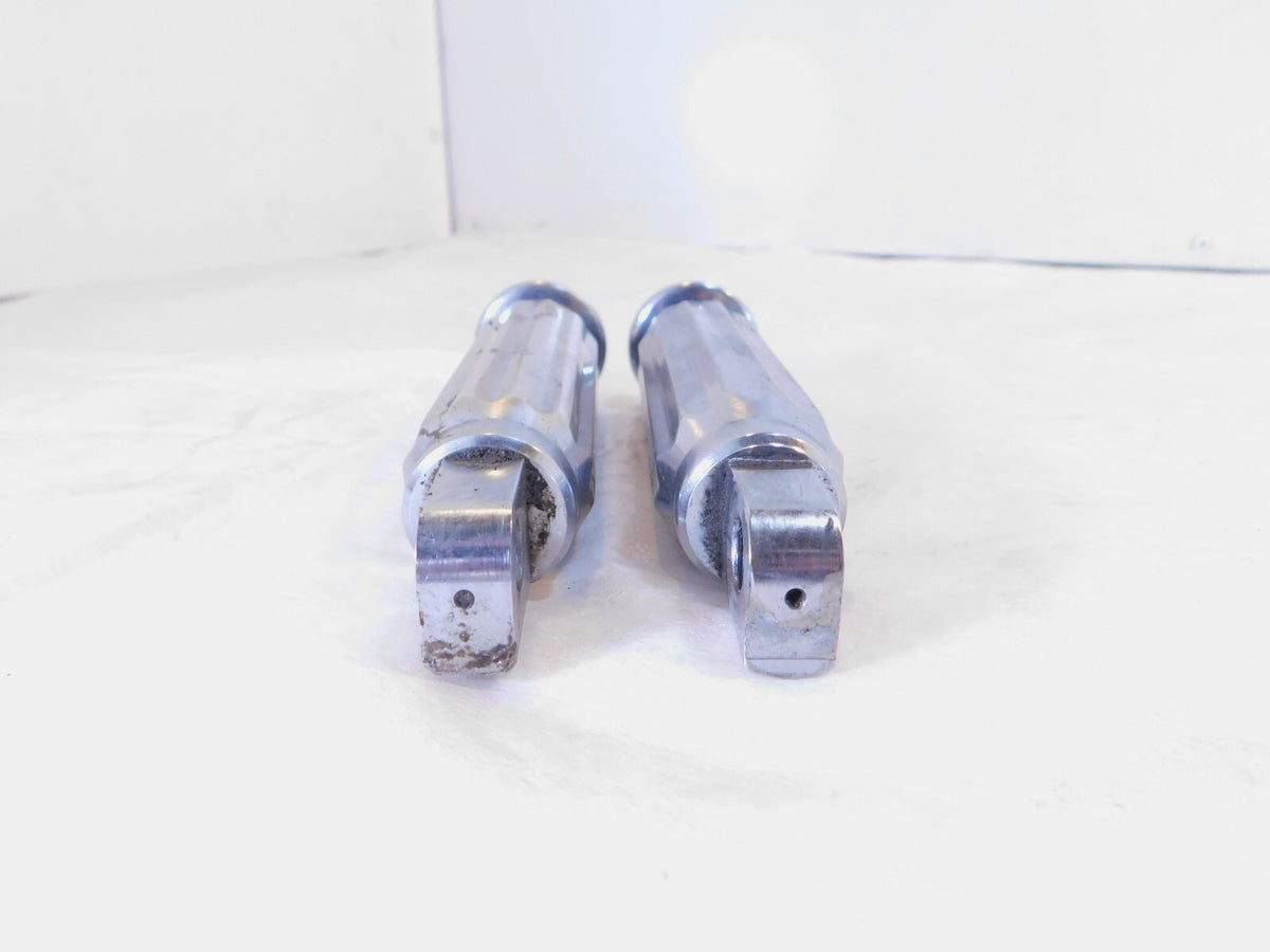 Pair Harley FXR Dyna Sportster & Softail Left Right Chrome Footpeg Footrests - C3 Cycle