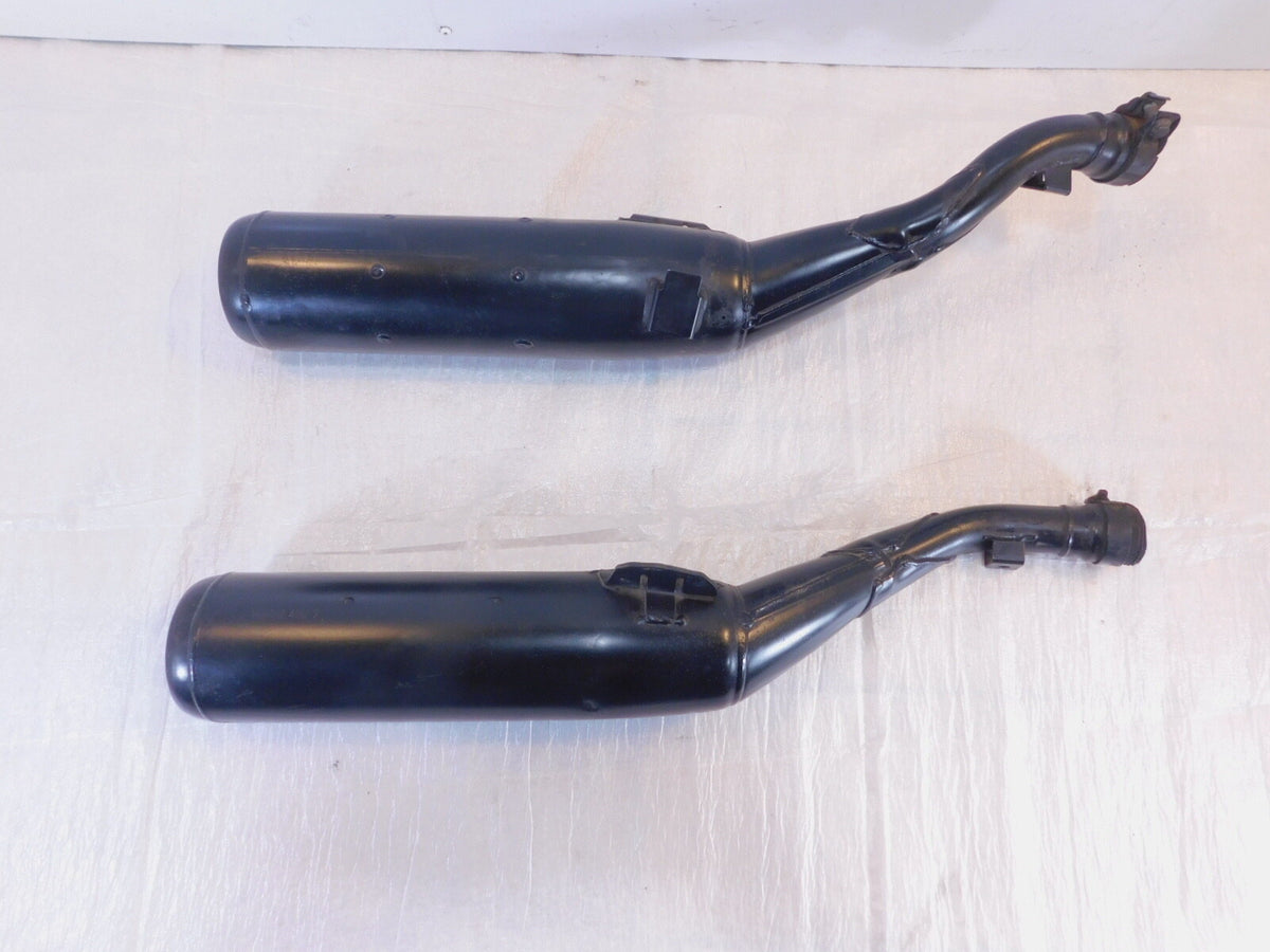 1992-1998 Yamaha Seca II XJ600S XJ 600 OEM Dual Rear Black Exhaust Pipe Mufflers - C3 Cycle