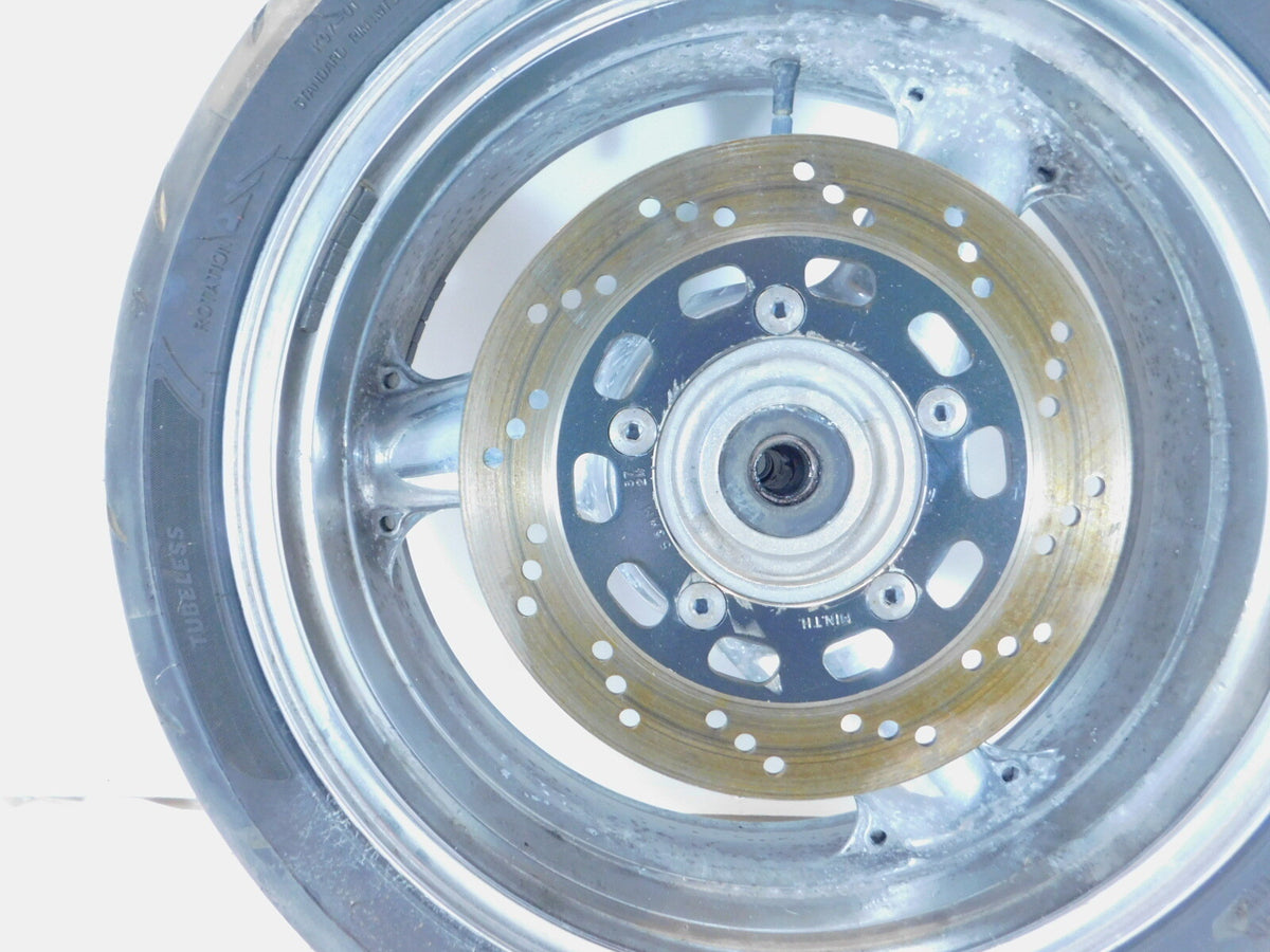2002 2003 2004 2005 Kawasaki ZZR1200 ZX1200C Chrome Rear Wheel Rim - 17" & Rotor - C3 Cycle