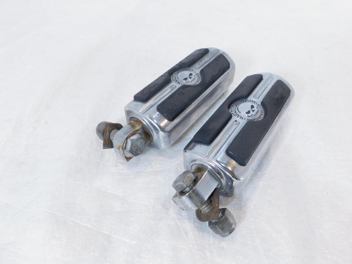 Harley Touring FXR Dyna Sportster & Softail Willie G. Skull Footpegs Footrests - C3 Cycle