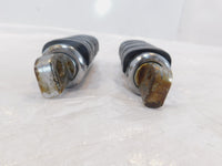 Pair Harley Touring Dyna Sportster & Softail Chrome & Rubber Footpeg Footrests - C3 Cycle
