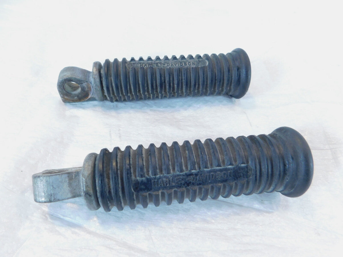 Harley Touring FXR Dyna Sportster & Softail Black Rubber Footpegs Footrests - C3 Cycle