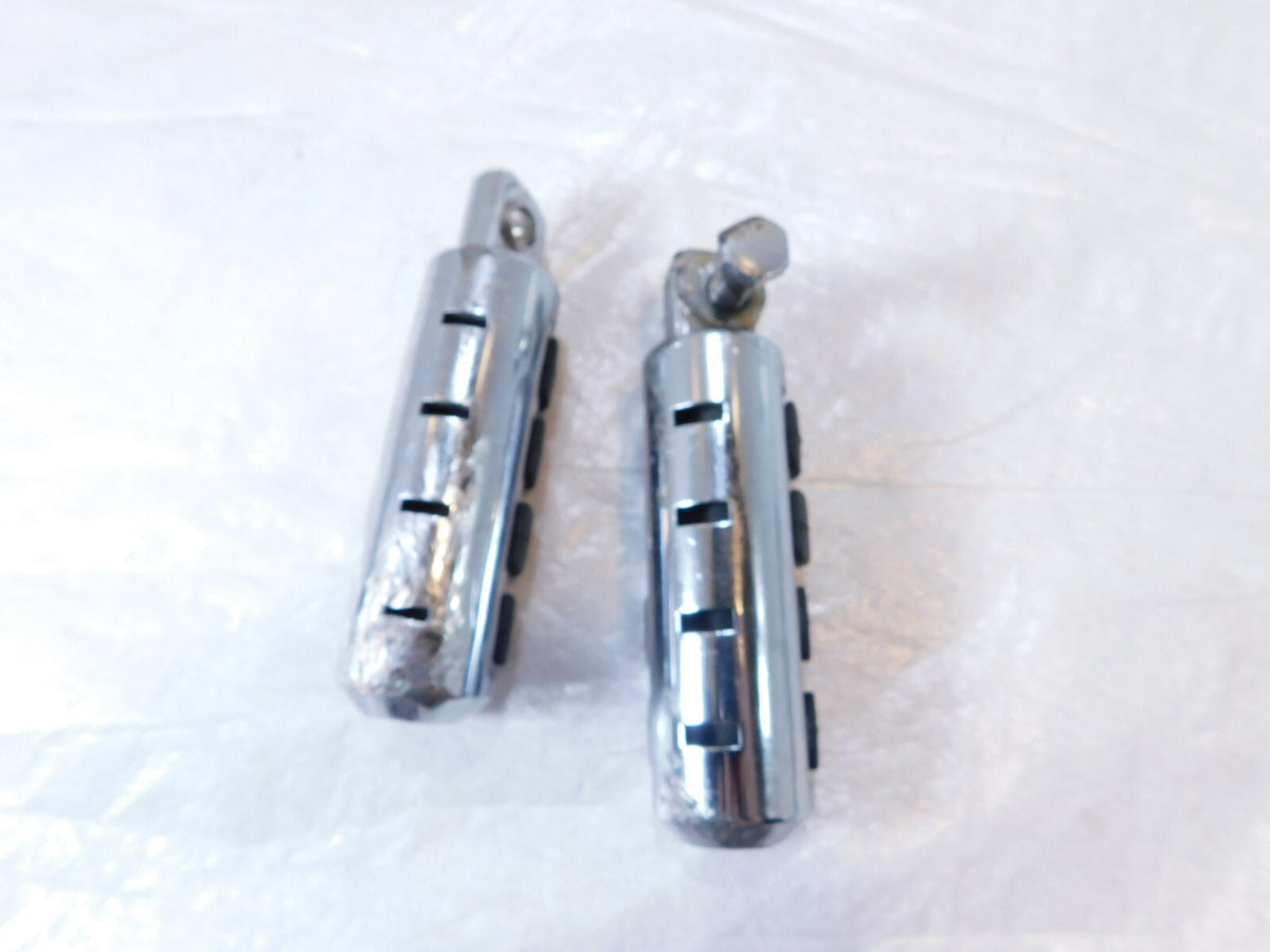 Harley Touring FXR Dyna Sportster & Softail Chrome & Rubber Footpegs Footrests - C3 Cycle