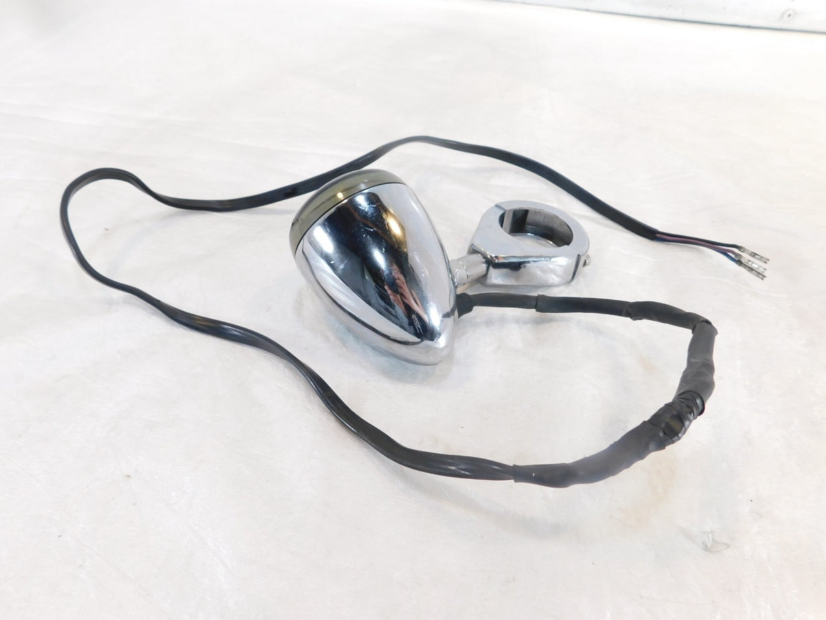 Harley Davidson Chrome Softail Dyna VRod Front Turn Signal Indicator w/ Bracket - C3 Cycle