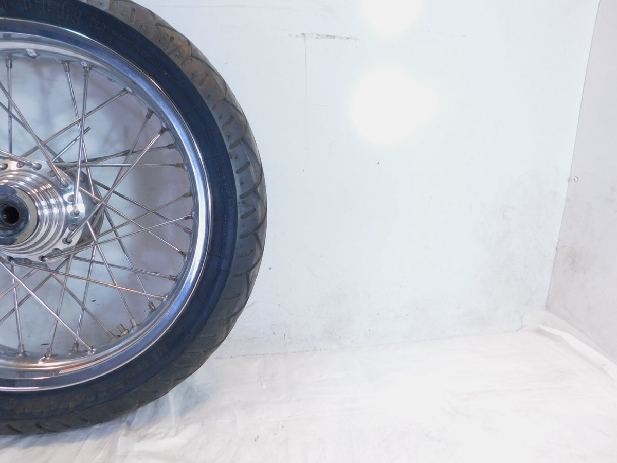 Bent 2004-2006 Victory Kingpin Laced Front Wheel Rim & Tire 18"x3.00" For Repair - C3 Cycle