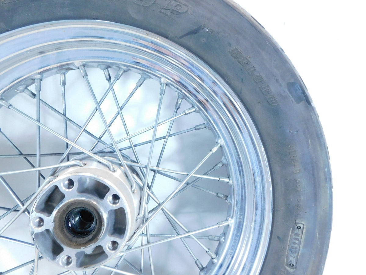 Harley Dyna Softail & Sportster 883 & 1200 Chrome Laced Rear Wheel Rim & Tire - C3 Cycle