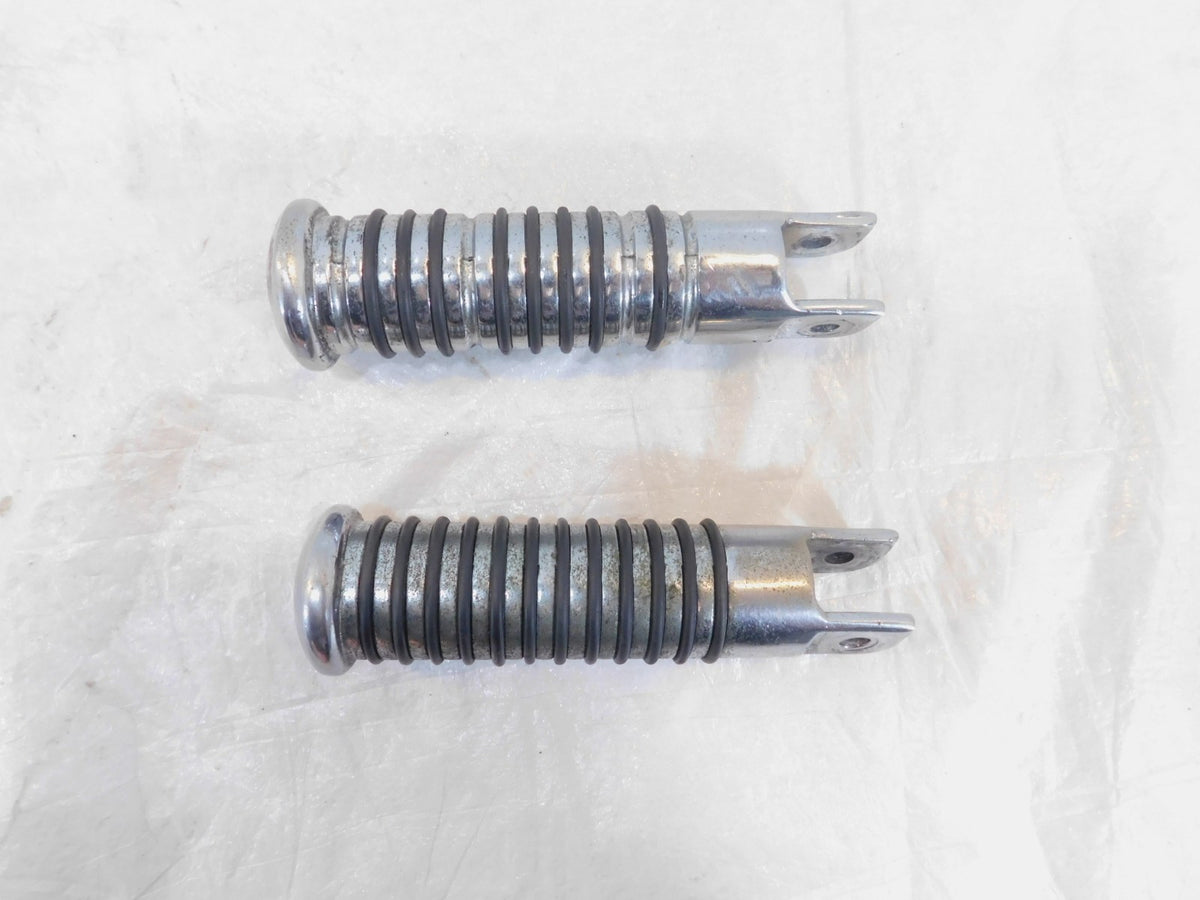 Harley Touring FXR Dyna Sportster & Softail Chrome & Rubber Footpegs Footrests - C3 Cycle